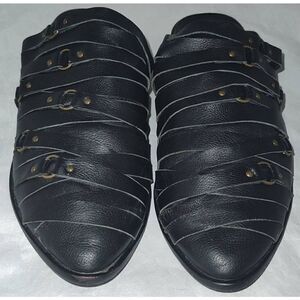 KDB ∆ Kelsi Dagger Womens Leather Slides, Black, Size 7.5